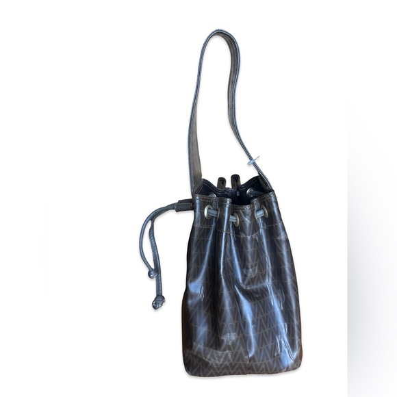 Mario Valentino Brown Hand Bag Drawstring 70s/80s Boho Chic - Picture 5 of 10
